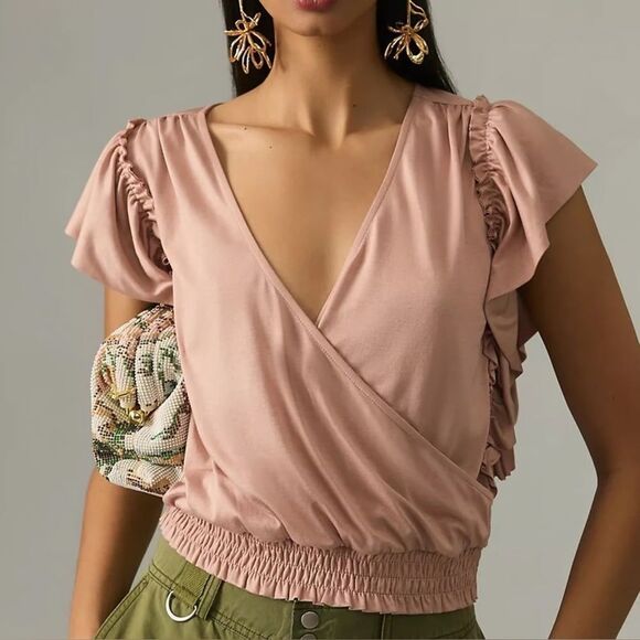 Anthropologie • Silky Deep-V Top - Picture 1 of 5